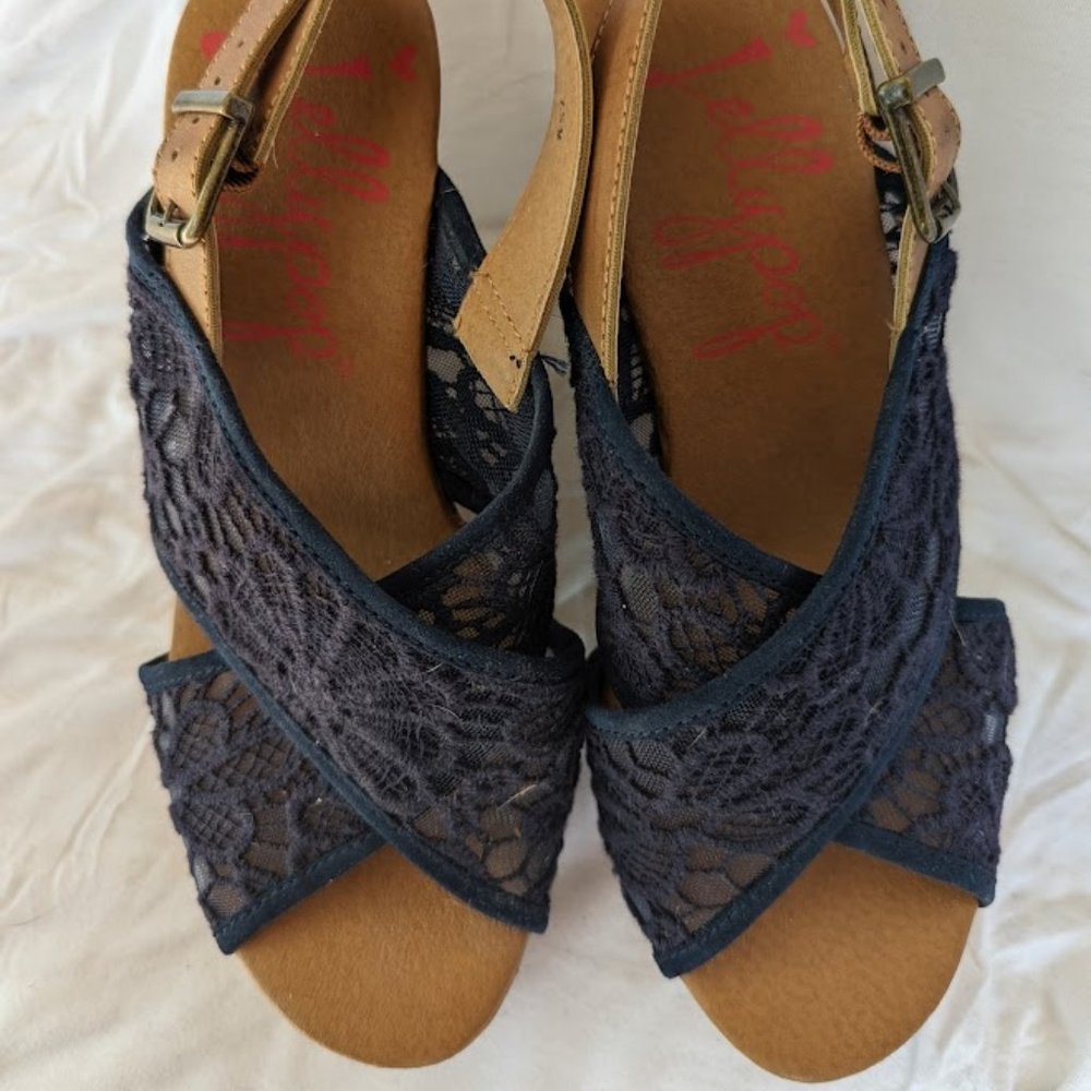 Jellypop Navy Blue Lace Sandals